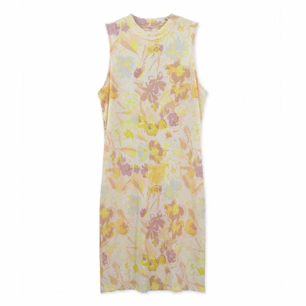 Ted Baker London Effi Twist Cut Out Back Dress 4 US 8 Ribbed Floral Bodycon NWT